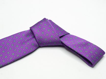Mens Purple Floral Tie - Image 4